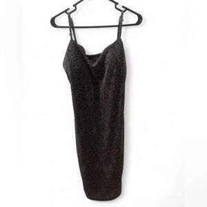 Derek Heart Black Strapless Dress with Pattern